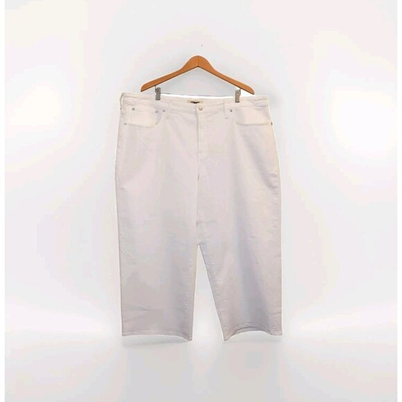 Madewell Denim - Madewell The Plus Perfect Vintage Wide-Leg Crop Jeans Womens Size 24W Tile White
